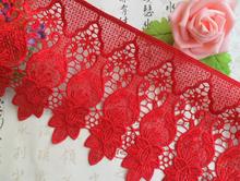 2 Meters 16.5cm Width Hot Red High Quality Exquisite Sewing Accessories Embroidered Lace Edge Trim 2024 - buy cheap