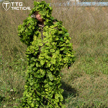Fato de ghillie de caça ttgtático, roupa de folhas coladas em 3d leve e respirável da selva de caça 2024 - compre barato