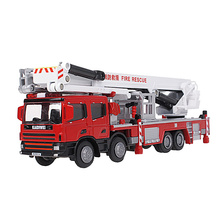 Alloy Engineering Cars Scale 1:50 Climbing Ladder Fire Truck Toy Collectible Model Car Trucks Children's Toy Fire Boy 2024 - buy cheap