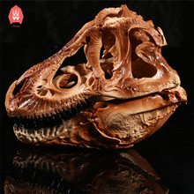 Статуэтки в виде черепа динозавра из смолы, скульптура, маленький тираннозавр, Череп, украшение для дома, статуи, коллекция T-Rex, подарок 2024 - купить недорого