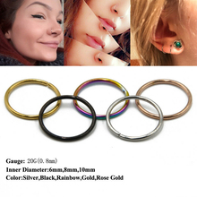 1PC Fashion Steel Seamless Hinged Nose Hoop Ring Septum Clicker Ear Cartilage Tragus Helix Piercing Charming Body Jewelry 2024 - buy cheap