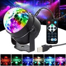 T-SUN LED Party Lights RGB 3W Crystal Magic Ball Led Stage Lamp Laser Stage Effect Light With Remote Control For DJ KTV Disco 2024 - buy cheap
