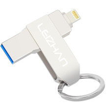 LEIZHAN 128GB Keychain USB Flash Drive for iphone XR X 8 7 6s 5 Metal Lightning Photo Stick USB 3.0 Pen Drive 64GB 32GB Pendrive 2024 - buy cheap