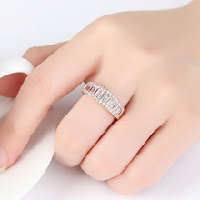 Женское кольцо с серебряным покрытием, белое кольцо с фианитом, ювелирное изделие 2024 - купить недорого