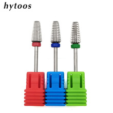 HYTOOS 3 in 1 Tepered Two-way Carbide Nail Drill Bits 3/32" Rotary Burr Manicure Bits Nail Drill Machine Accessories Nail Tools 2024 - buy cheap
