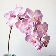 Искусственные цветы орхидеи с 10 головками, Европейский ретро стиль, моли, бабочки, орхидеи, украшения для дома, свадьбы, вечеринки, искусственные шелковые цветы 2024 - купить недорого