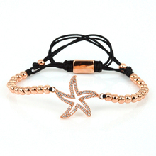 Newest Luxury Men Anil Arjandans Bracelet Rose Gold Color 4mm Copper Beads & Charm Lovely Star Macrame Bracelets for Unisex 2024 - buy cheap
