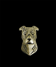 Broche de solapa para hombres y mujeres, broche de estilo americano taffordshire Terrier, a la moda 2024 - compra barato