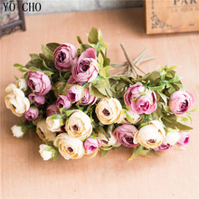 YO CHO artificial flowers fake flowers camellia bouquet small silk roses flower head flowers high quality artificial for decor 2024 - buy cheap
