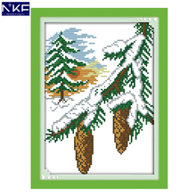 NKF-Kit de costura de punto de cruz con diseño de cedro, juegos de bordado chino para decoración del hogar, Invierno 2024 - compra barato