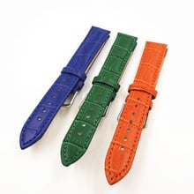 Wholesale 10PCS/lots 18mm genuine leather watch band watch strap blue ,green , orange color available - 091303 2024 - buy cheap