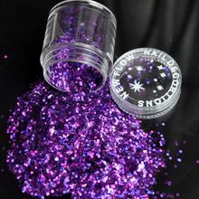 Лазерная темно-фиолетовая Шестигранная акриловая блестящая пудра для самостоятельного нанесения УФ-лампы для дизайна ногтей наконечники для дизайна ногтей инструмент для украшения N29 2024 - купить недорого
