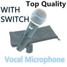 1PCS Super-cardioid Top Quality B 58 A Live Vocals Karaoke Dynamic 58A Wired Microphone with switch 2024 - buy cheap
