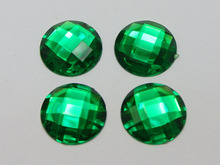 50 Green Acrylic Flatback Rhinestone Round Gem Beads 20mm No Hole 2024 - buy cheap