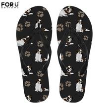 FORUDESIGNS St. Bernard Cute Dog Print Flats Slip-on Women Slippers Summer Women's Flip Flops Home/Bath Ladies Flip Flops Rubber 2024 - buy cheap