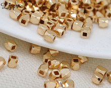 40pcs Wholesale 24k gold Smooth Metal seed bead Mini Spacer Square Beads For Jewelry Making 2024 - buy cheap