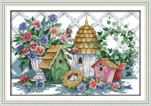 Summer home cross stitch kit flower bird lanscape garden 14ct count canvas stitching embroidery DIY handmade needlework plus 2024 - buy cheap