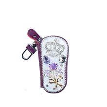 Женский кошелек ручной работы с короной и бриллиантом, чехлы для ключей на молнии, сумка для ключей из искусственной кожи, ключница, органайзер для ключей 2024 - купить недорого