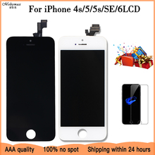 AAA + качественный ЖК-дисплей в сборе для iPhone 4s 5 5s SE 6, Новый Сменный экран 100% года + закаленное стекло 2024 - купить недорого