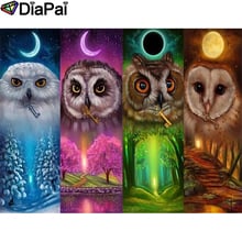 DIAPAI Diamond Painting 5D DIY 100% Full Square/Round Drill "Owl moon tree" Diamond Embroidery Cross Stitch 3D Decor A24781 2024 - buy cheap