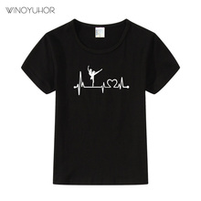 Ballet Ballerina Dance Heartbeat T shirt Kids Dancing Girl Design Short Sleeve Summer Tops Baby Girls Casual Clothes 2024 - buy cheap