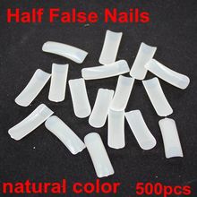 500pcs 10 sizes half false nails natural color acrylic nails Nail Art Design wrap Tips Free Shippng 2024 - buy cheap