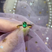 classic green emerald  gemstone ring with 18K gold for women jewelry  natural gem certificate 2024 - buy cheap