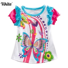VIKITA Kids T Shirt Baby Girls T Shirt Tees Cotton Children Summer Clothes Girls Short Sleeve Cartoon Tops Girls Tops and Tees 2024 - buy cheap