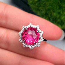 Natural Fireworks red topaz gem Ring S925 Silver Natural Gemstone Luxury paw sunflowers Ring Women's wedding gift Rings Jewelry 2024 - buy cheap