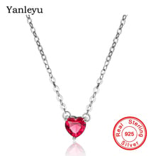 Yanleyu-collar de plata de primera ley y Circonia cúbica para mujer, Gargantilla, plata esterlina 925, Circonia cúbica, zirconia, circonita, zirconita, diseño romántico, PN033 2024 - compra barato