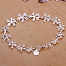 925 jewelry silver plated bracelet, 925 jewelry jewelry Plum Flower Bracelet H156 2024 - buy cheap