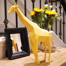 3D бумажная модель желтая бумага Жираф ремесло Домашний Декор papercraft Пазлы Развивающие DIY игрушки подарок на день рождения для детей 2024 - купить недорого