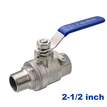 High quality Type Two Ball valve Stainless steel DN65 2 1/2 inch male to female thread SS304 316 2 way Ball Valve 2024 - buy cheap