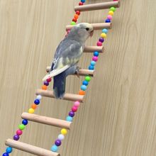 Escada de madeira para pendurar pássaros, brinquedos de papagaio, escada suspensa, pássaro de madeira natural 2024 - compre barato