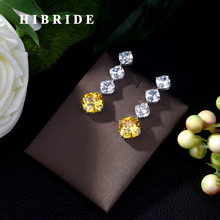 Hibride brincos de cristal feminino, brincos clássicos para casamento, presentes para mulheres, bijuterias 2024 - compre barato