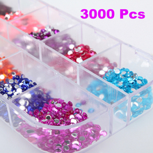 Lámina adhesiva con diamantes de imitación 3D para decoración de uñas, 3000 Uds. 2024 - compra barato