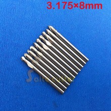 Free Shipping 10pcs/lot 3.175mm * 8mm Carbide Ball End Mill, Engraving Bits, Milling Cutters, Router Bits for Wood Machinery 2024 - buy cheap