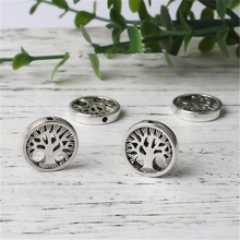 DoreenBeads Zinc Based Alloy DIY Spacer Beads Round silver color Tree About 17.6mm( 6/8") Dia, Hole: Approx 1.5mm, 2 PCs 2024 - buy cheap