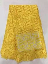 Хит продаж! Высокое качество Водорастворимые Африканский шнур кружева гипюр кружевной ткани с бисером для платья Швейные 2024 - купить недорого