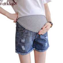 Fdfklak Summer Short Maternity Pregnancy Jeans Care Pants For Pregnant Women Elastic Waist Jeans Pregnant Maternity Pants F231 2024 - buy cheap
