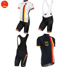 JIASHUO-Conjuntos de Ciclismo de equipo clásico alemán, Jersey, pantalones cortos, almohadilla de Gel transpirable, novedad de 2017 2024 - compra barato