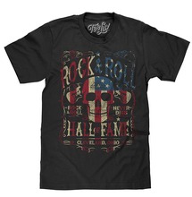 Camiseta del Salón de la Fama para hombres, camisa de manga corta con estampado de calavera y bandera americana, estilo Hip Hop, Rock and Roll, 2019 2024 - compra barato
