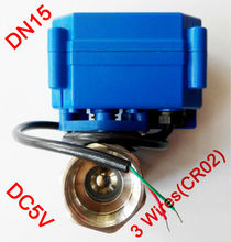 Mini válvula eléctrica de 1/2 pulgadas, 3 cables (CR02), DC5V, válvula motorizada SS304, DN15, válvula de control eléctrico para control de fluidos 2024 - compra barato