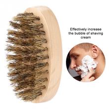 Men Soft  Beard Brush Mustache Comb Oval Bamboo Handle Beard Shaping Tool 2024 - buy cheap