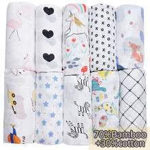 Baby Blankets Newborn Photography Props Muslin Swaddle Receiving Blanket Flamingo Unicorn Baby Accessories Dropshipping Infantil 2024 - buy cheap