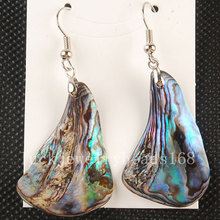 Free Shipping Women Fashion Jewelry New Zealand Blue Abalone Shell Art Dangle Earrings 1 pair C3451 2024 - buy cheap