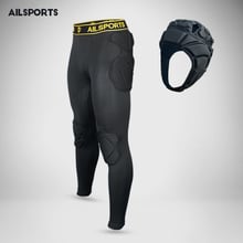 Мужские тренировочные штаны для футбола, Спортивная Защитная утолщенная Экипировка, штаны для вратаря, регби, наколенники, налокотники, защита для колена 2024 - купить недорого