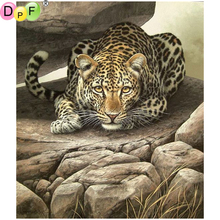 DPF DIY 5D diamond painting kit home decor cross stitch leopard stone diamond embroidery diamond mosaic full square crafts gift 2024 - buy cheap