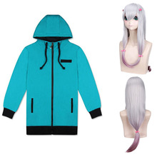 High quality Anime Girl Eromanga Sensei Izumi Sagiri Cosplay hoodie and wig Erotic Comic Teacher Costume Clothing jacket + wig 2024 - buy cheap