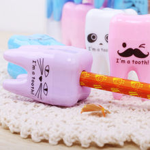 3pcs/lot Lovely New Cute Kawaii Plastic Teeth Pencil Sharpener Creative Stationery Students Gifts For Kids Stationery 2024 - buy cheap